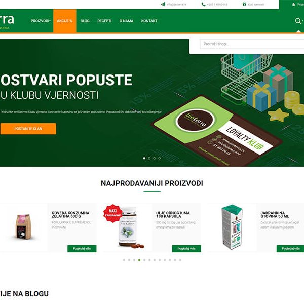 Bioterra - Redizajn web trgovine